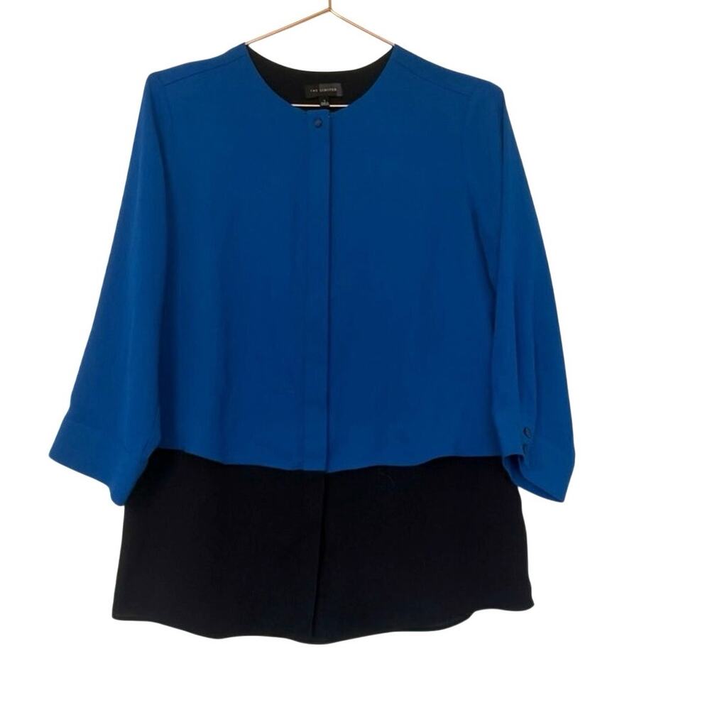 The Limited Royal Blue and Black Blouse